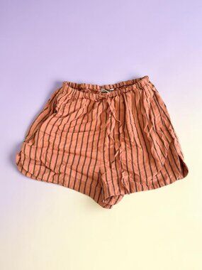 RHYTHM Orange Pin Striped High Waisted Shorts Size US 4
